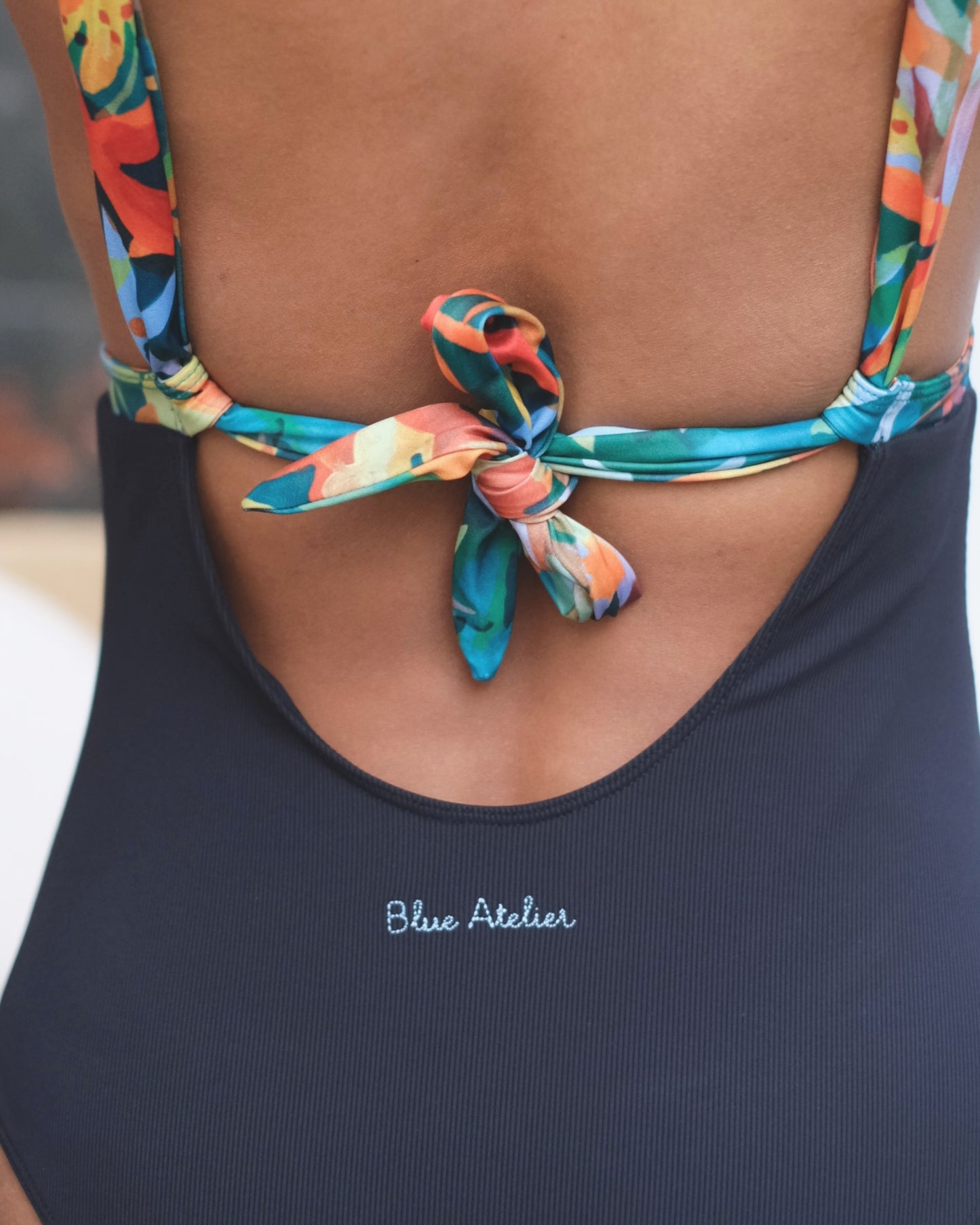 Intemporel One Piece in Black Vanda Print