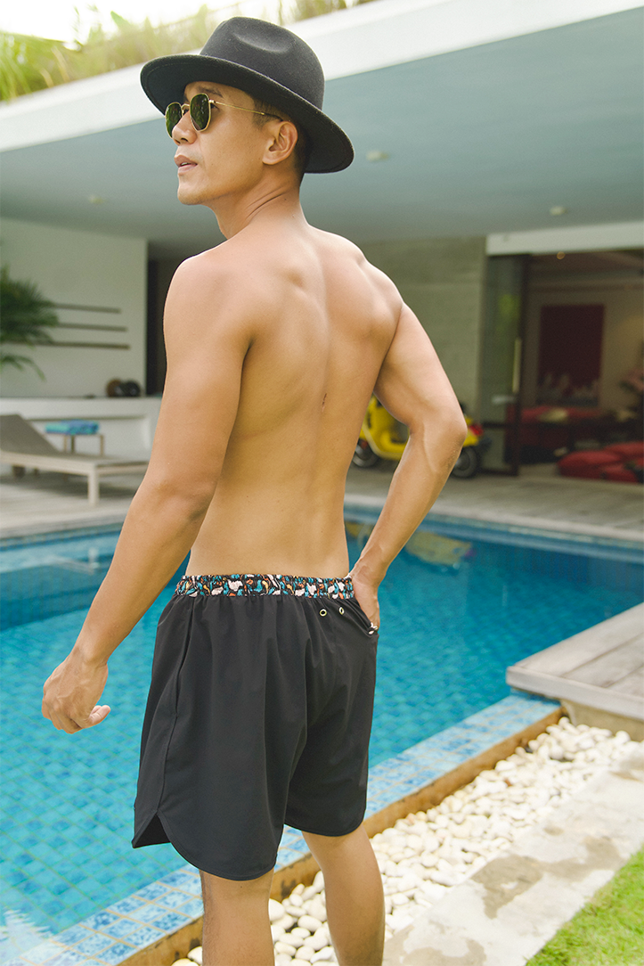 Short de bain homme L'original - Imprimé Sentosa Noir